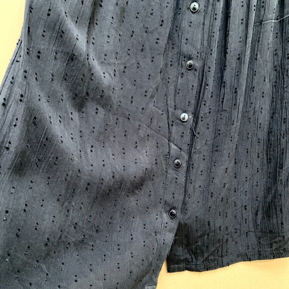 FAT FACE Black Viscose Button Back L/S Peasant Style "ELLEN" Tunic Sz 2 NWT - Picture 8 of 15